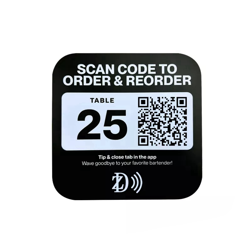 Touchless QR Code الشركة المصنعة لعلامة طلب الطعام الإيبوكسي NFC الرقمية