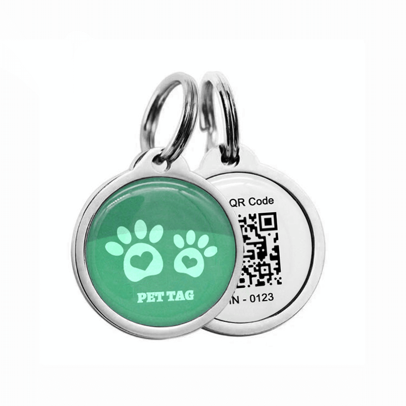 13.56MHz QR Code Metal Edge Epoxy NFC Smart Dog ID Tag