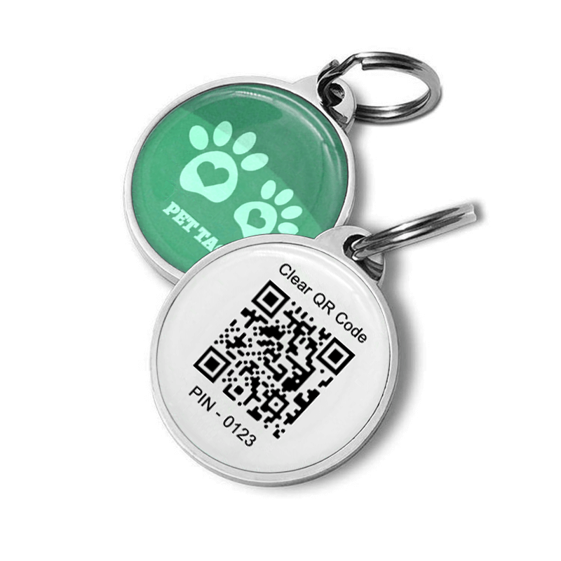 13.56MHz QR Code Metal Edge Epoxy NFC Smart Dog ID Tag