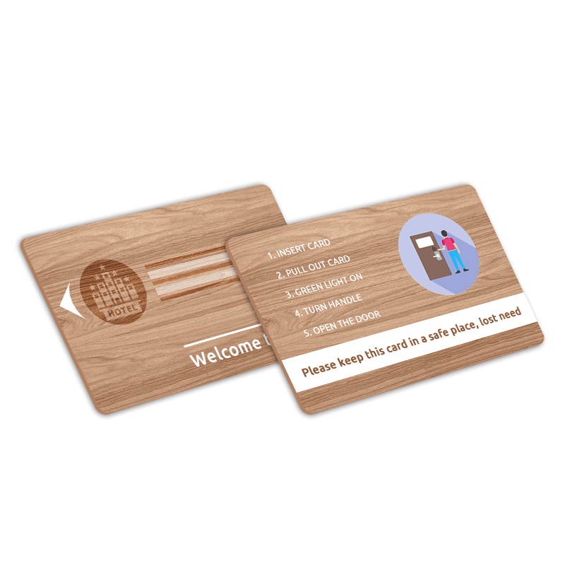 بطاقة مفاتيح خشبية قابلة للطباعة 13.56 ميجا هرتز RFID MIFARE للتحكم في الوصول