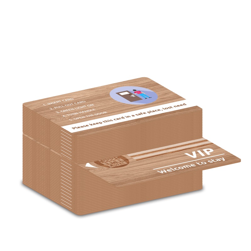 بطاقة مفاتيح خشبية قابلة للطباعة 13.56 ميجا هرتز RFID MIFARE للتحكم في الوصول